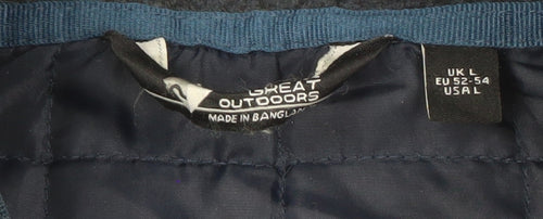 Great Outdoors Men's Blue L Fleece Panelled Full Zip Jacket