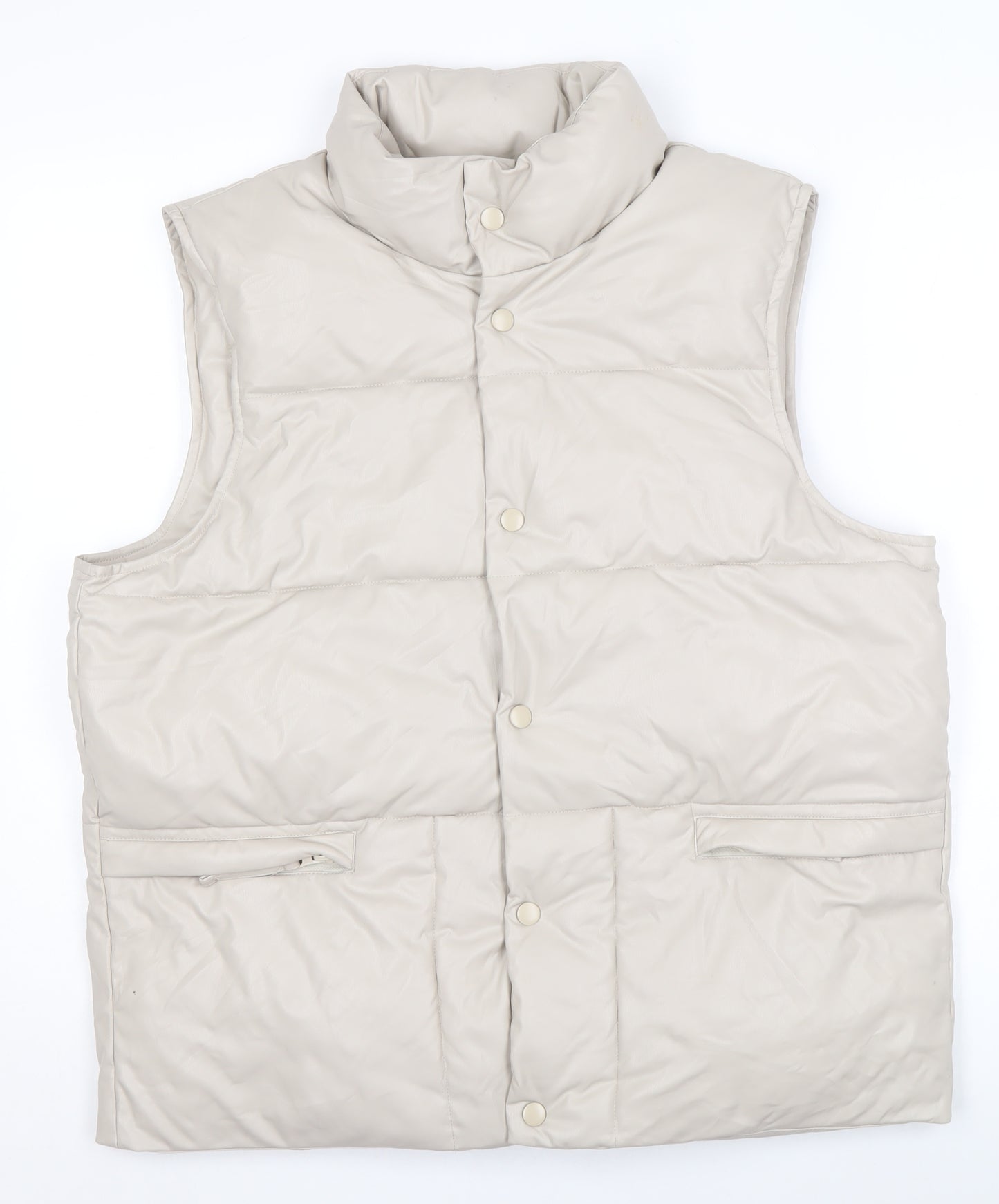 Topfeeling Women's Beige Puffer Waistcoat Size 14 Lined Polyester