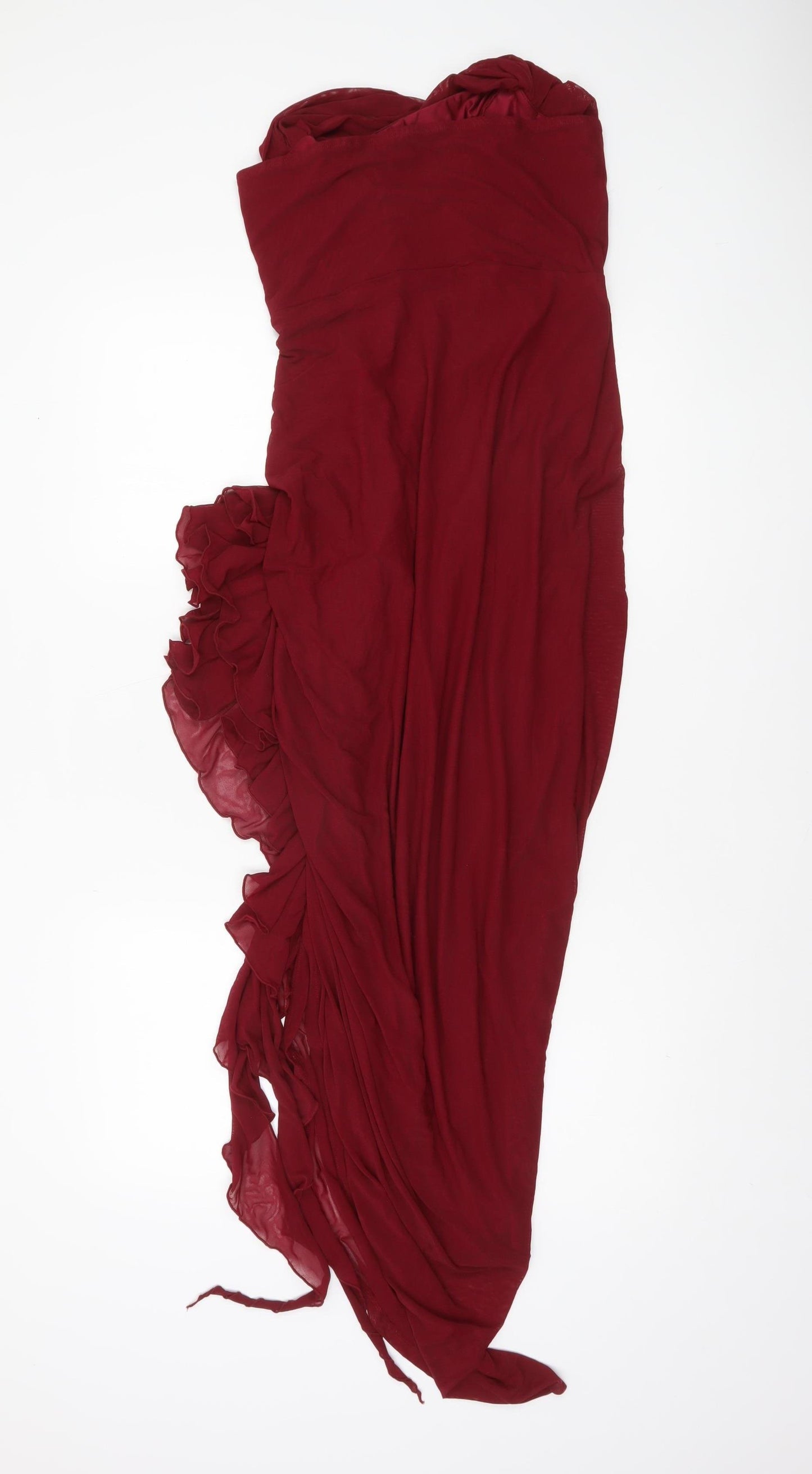 SILQUEE Women’s Red Strapless Asymmetric Long Party Dress Size L
