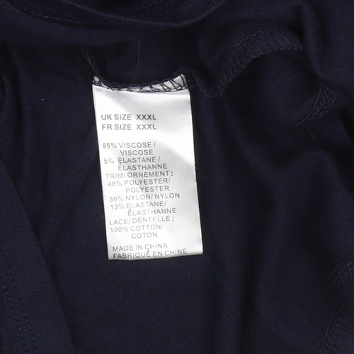 Together Women's Blue 3XL Tunic Blouse with Lace Detail