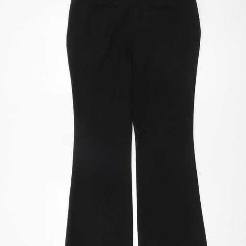 Next Women Black Flared Dress Pants Size 10 Regular Stretch