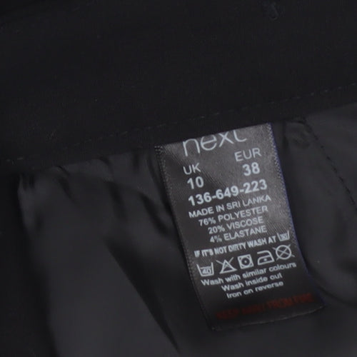Next Women Black Flared Dress Pants Size 10 Regular Stretch