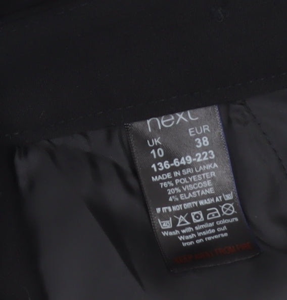 Next Women Black Flared Dress Pants Size 10 Regular Stretch