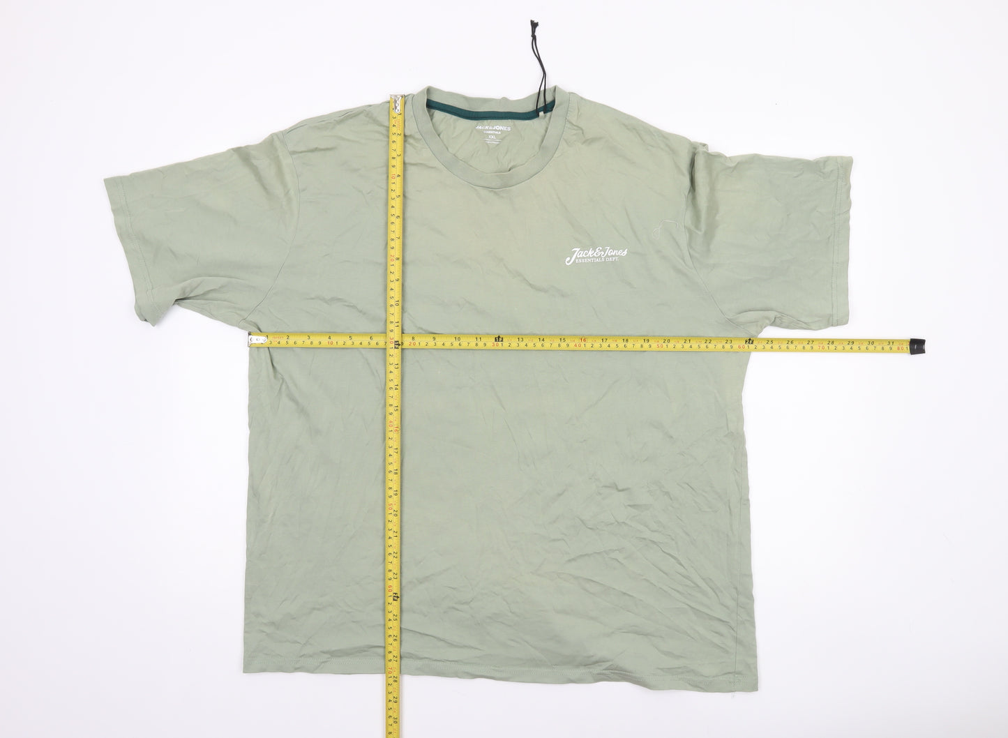 Jack & Jones Men's Green 2XL Crew Neck Cotton T-Shirt