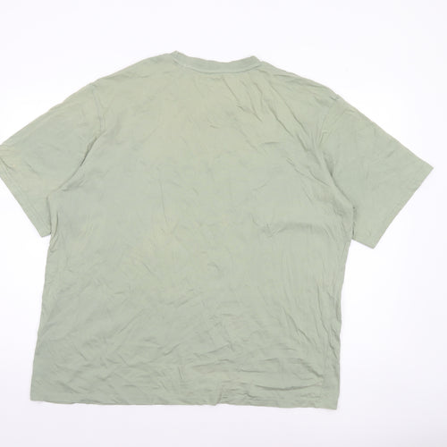 Jack & Jones Men's Green 2XL Crew Neck Cotton T-Shirt