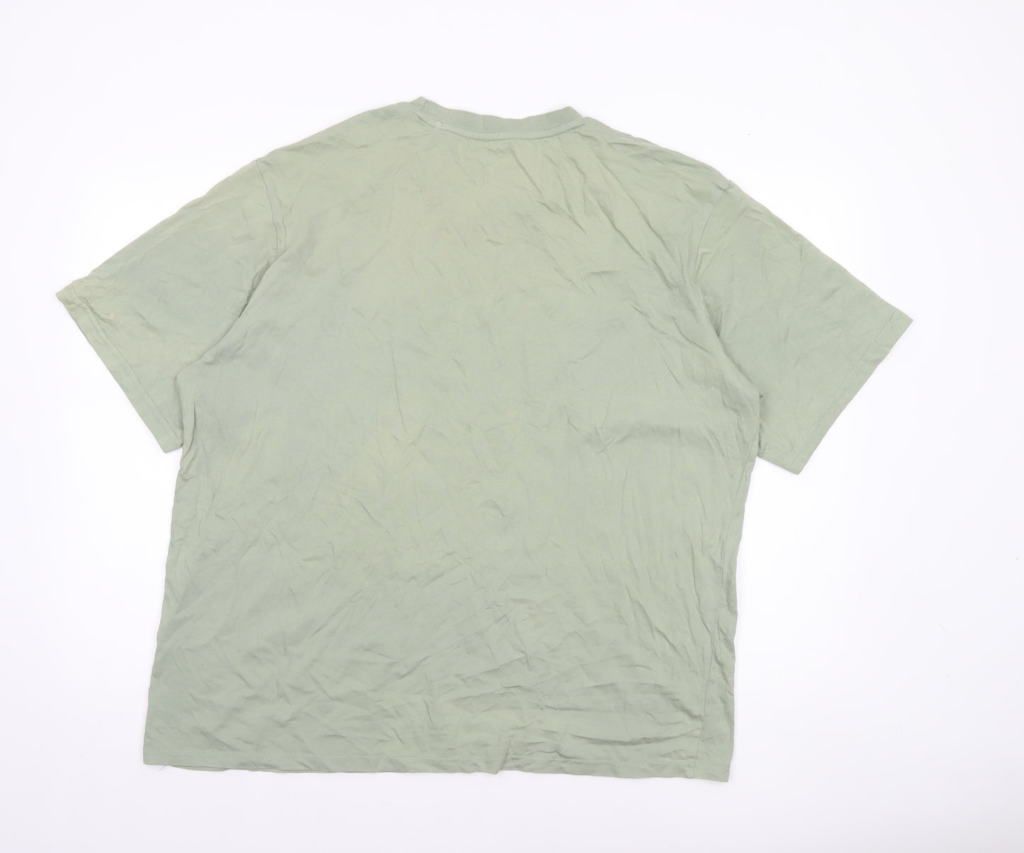 Jack & Jones Men's Green 2XL Crew Neck Cotton T-Shirt