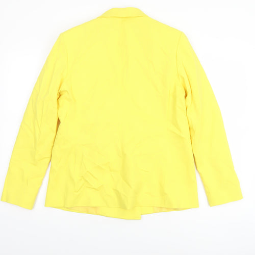 Topshop Womens Yellow Double-Breasted Blazer Size 12 Tailored Jacket