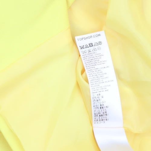 Topshop Womens Yellow Double-Breasted Blazer Size 12 Tailored Jacket