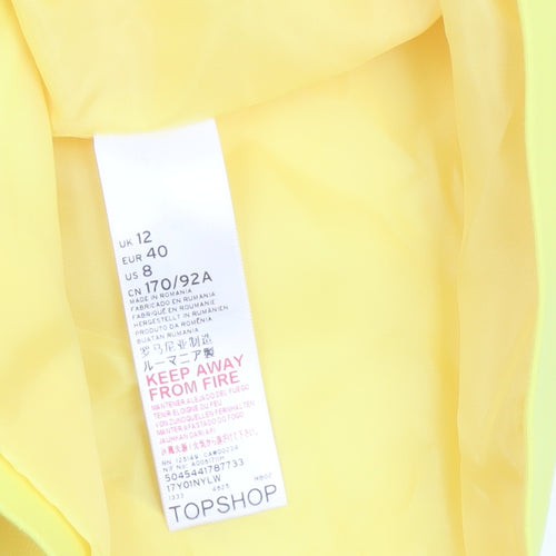 Topshop Womens Yellow Double-Breasted Blazer Size 12 Tailored Jacket