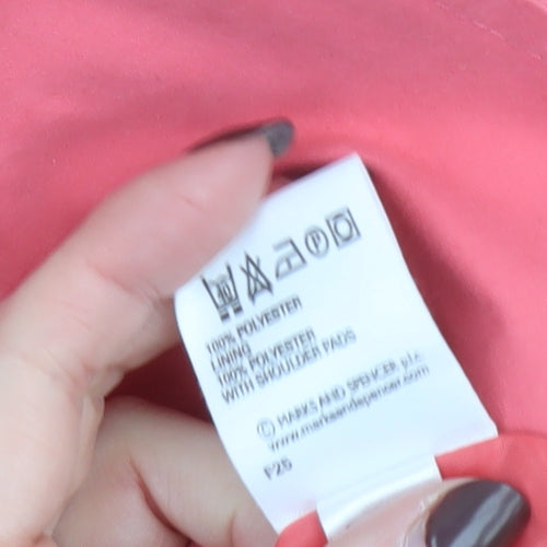 Marks and Spencer Women's Pink Polyester Button Jacket UK 20