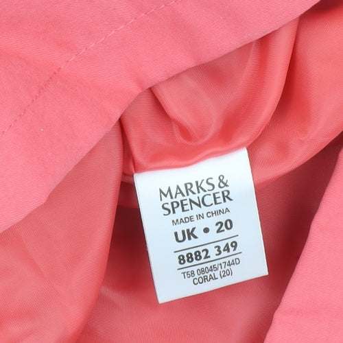 Marks and Spencer Women's Pink Polyester Button Jacket UK 20