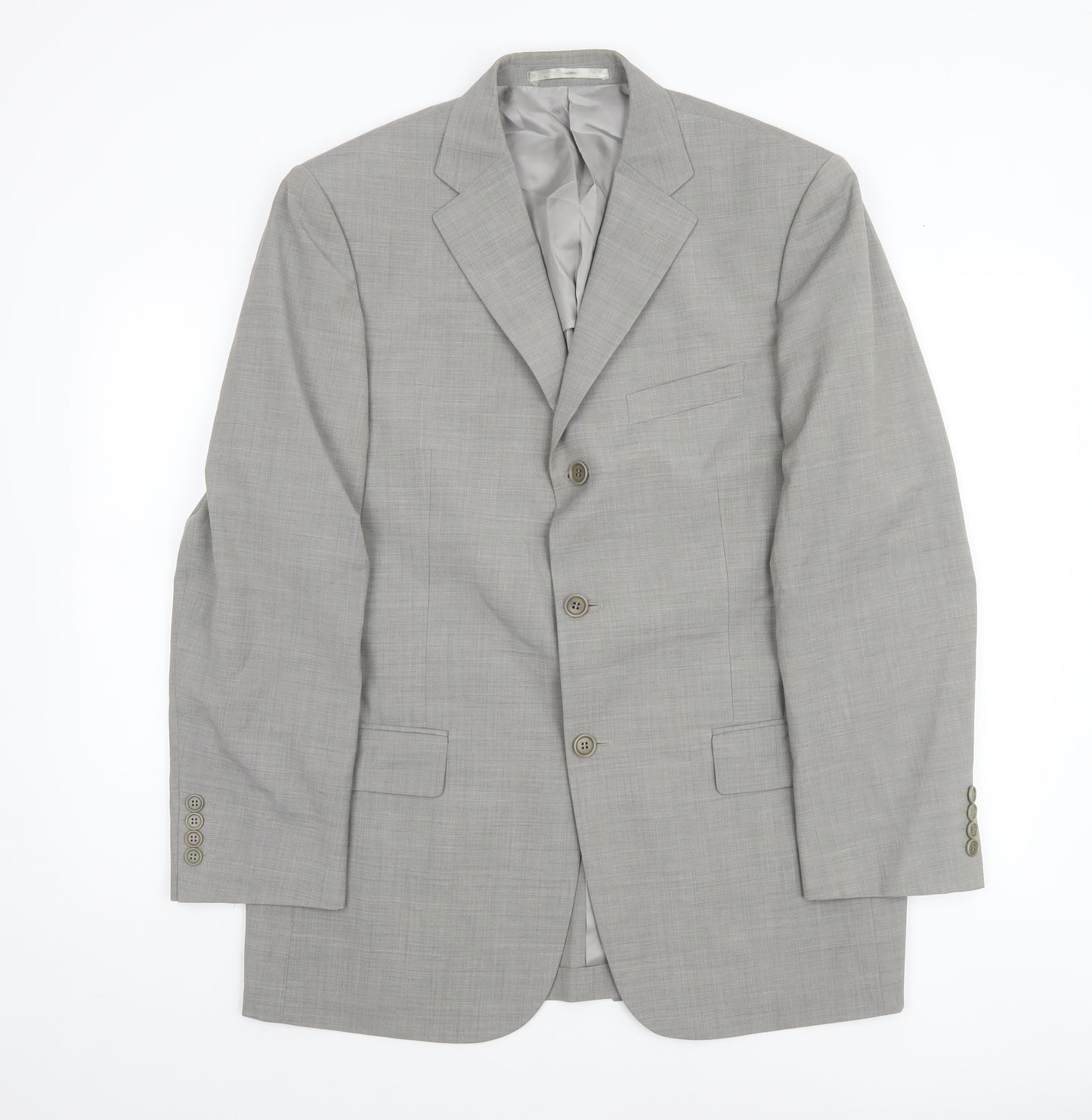 Marks and Spencer Men's Grey Wool Blend 40 Regular Blazer Jacket
