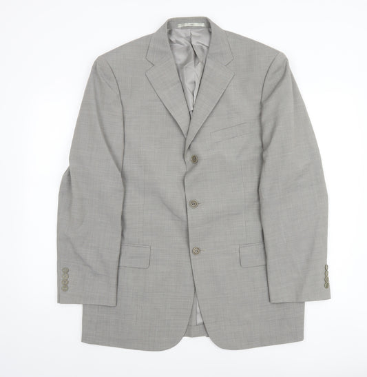 Marks and Spencer Men's Grey Wool Blend 40 Regular Blazer Jacket