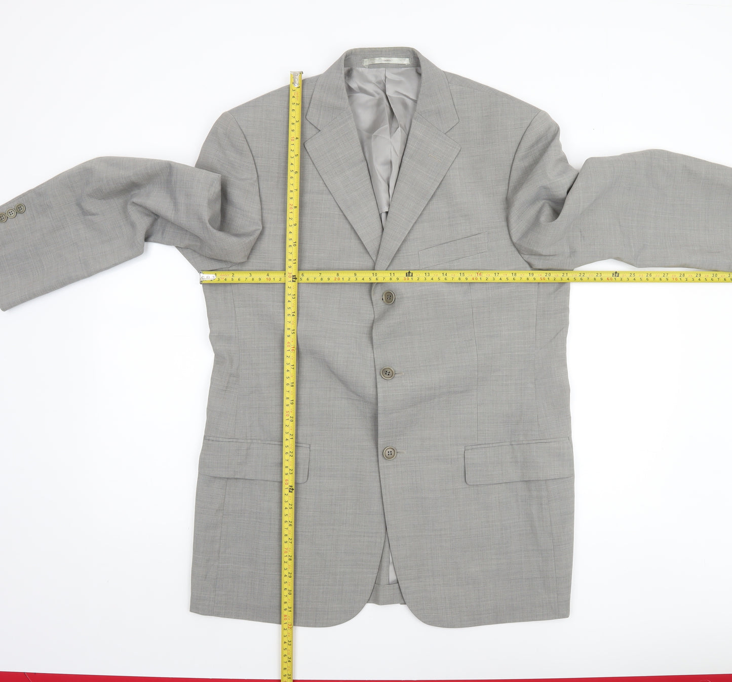 Marks and Spencer Men's Grey Wool Blend 40 Regular Blazer Jacket