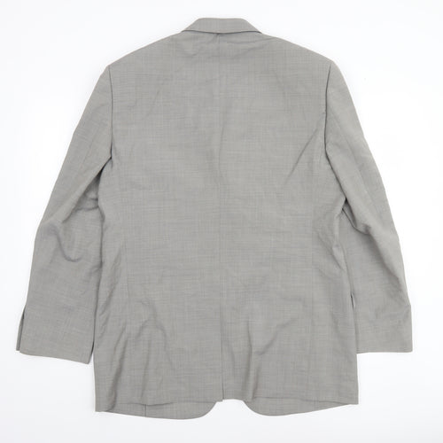 Marks and Spencer Men's Grey Wool Blend 40 Regular Blazer Jacket
