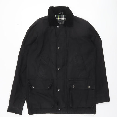Regatta Men’s Black Waxed Cotton Outdoor Jacket Size S Waterproof Lined
