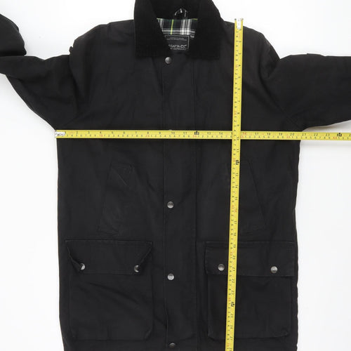 Regatta Men’s Black Waxed Cotton Outdoor Jacket Size S Waterproof Lined