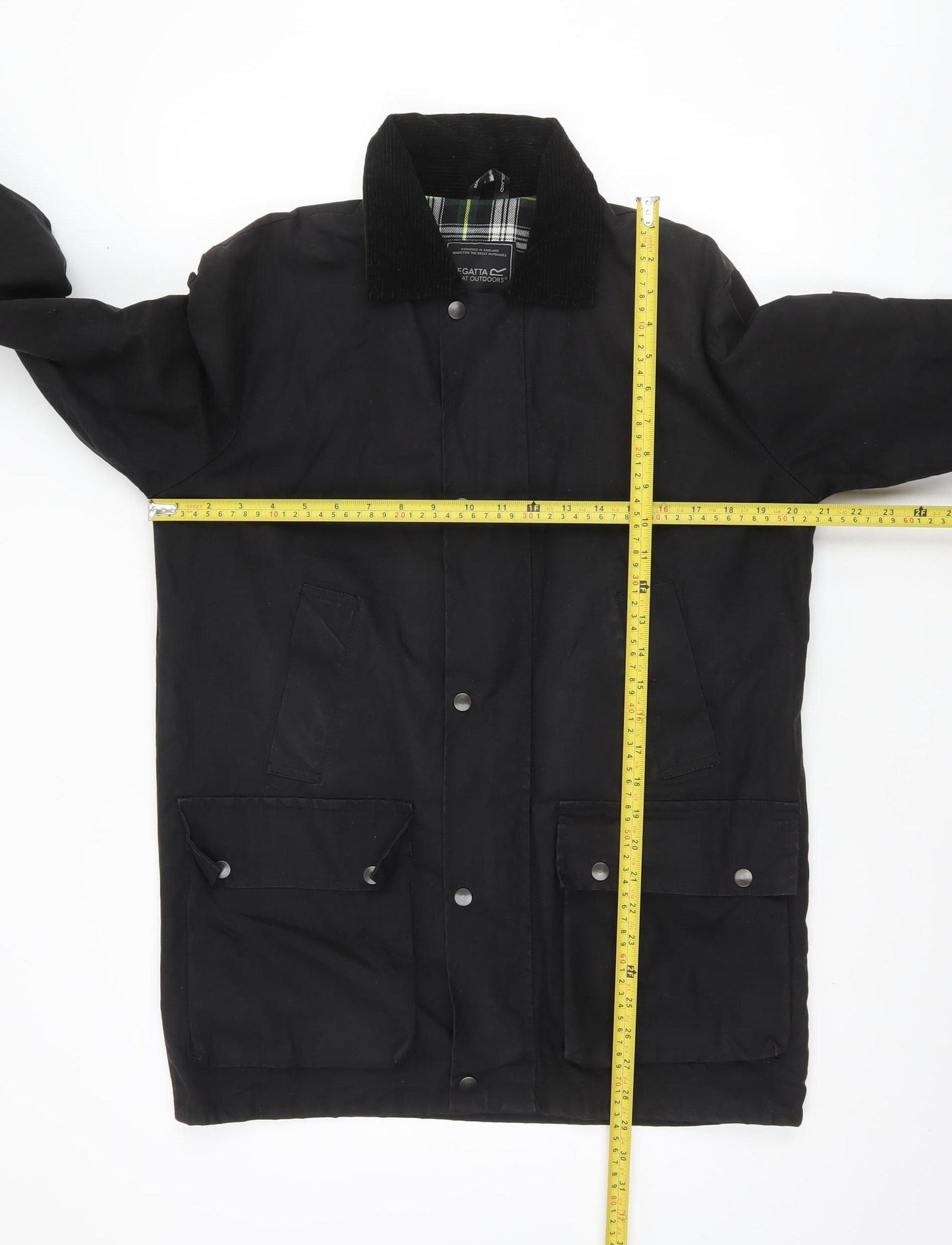 Regatta Men’s Black Waxed Cotton Outdoor Jacket Size S Waterproof Lined