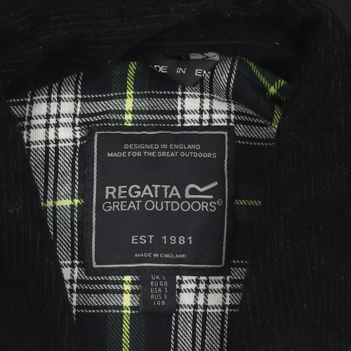 Regatta Men’s Black Waxed Cotton Outdoor Jacket Size S Waterproof Lined