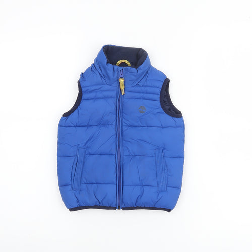 Timberland Boys Blue Puffer Gilet Waistcoat 3 Years Polyester Zip Padded