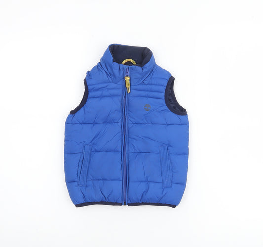 Timberland Boys Blue Puffer Gilet Waistcoat 3 Years Polyester Zip Padded