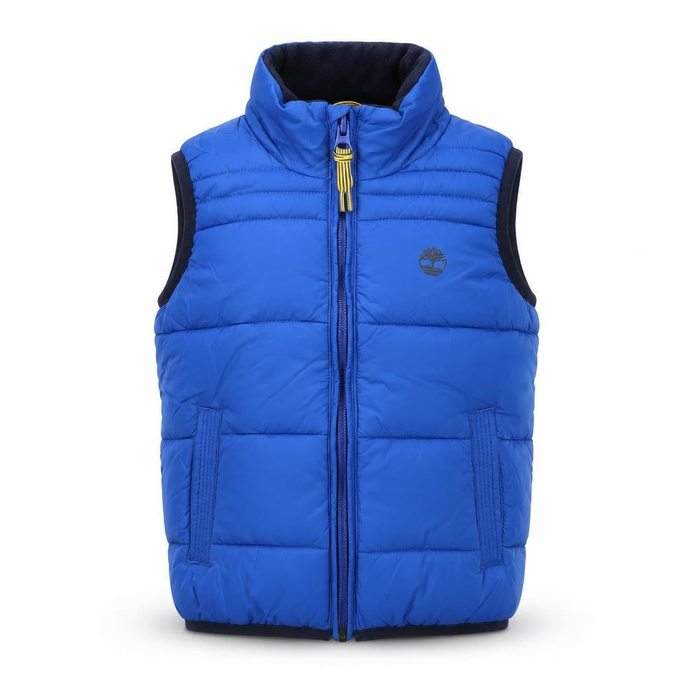 Timberland Boys Blue Puffer Gilet Waistcoat 3 Years Polyester Zip Padded