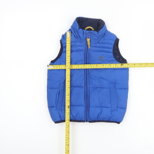 Timberland Boys Blue Puffer Gilet Waistcoat 3 Years Polyester Zip Padded
