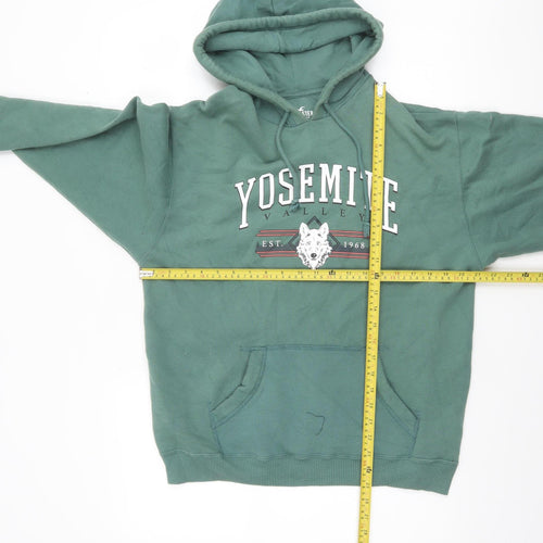 Hollister Men’s Green Pullover Hoodie XS Yosemite Valley Fleece