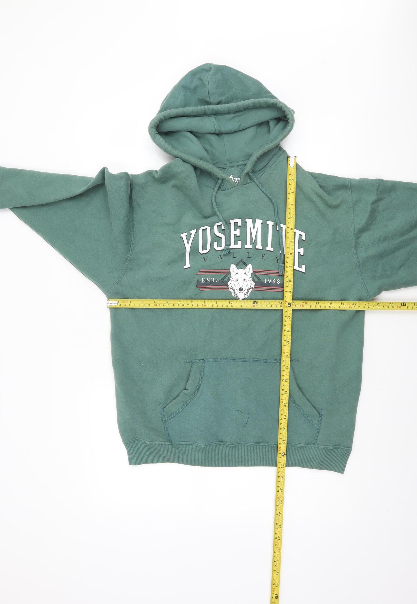 Hollister Men’s Green Pullover Hoodie XS Yosemite Valley Fleece