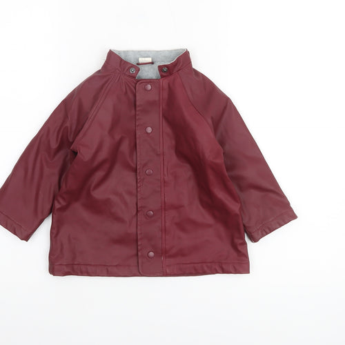 H&M Unisex Baby Red Waterproof Lined Rain Coat 12-18 Months