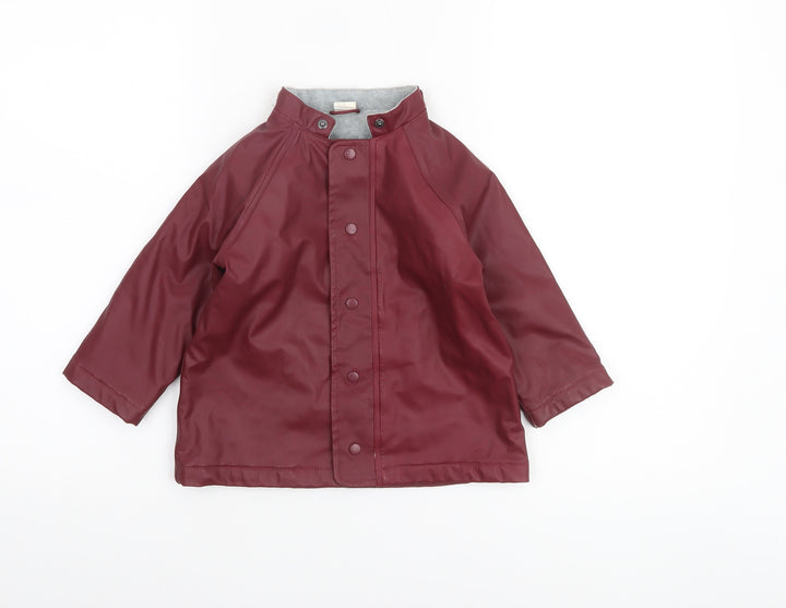 H&M Unisex Baby Red Waterproof Lined Rain Coat 12-18 Months