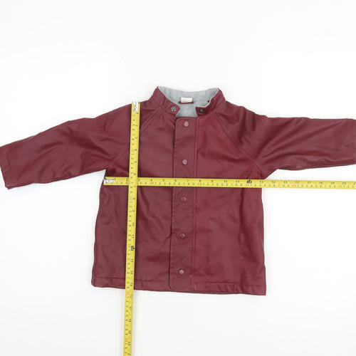 H&M Unisex Baby Red Waterproof Lined Rain Coat 12-18 Months