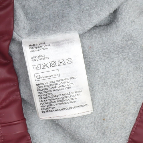 H&M Unisex Baby Red Waterproof Lined Rain Coat 12-18 Months