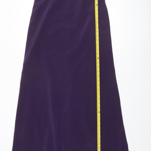 Next Women’s Purple Strapless Long Satin Formal A-Line Dress Size 12