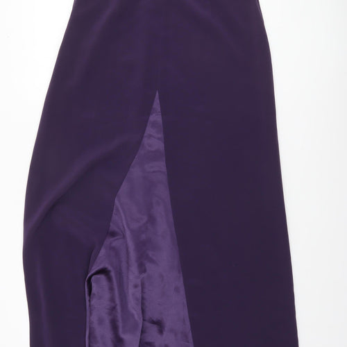 Next Women’s Purple Strapless Long Satin Formal A-Line Dress Size 12