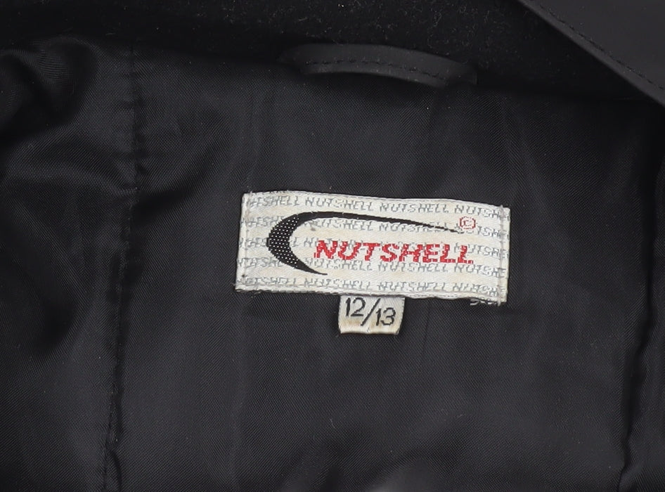 Nutshell Boys Black Waterproof Hooded Parka Coat 12-13 Years