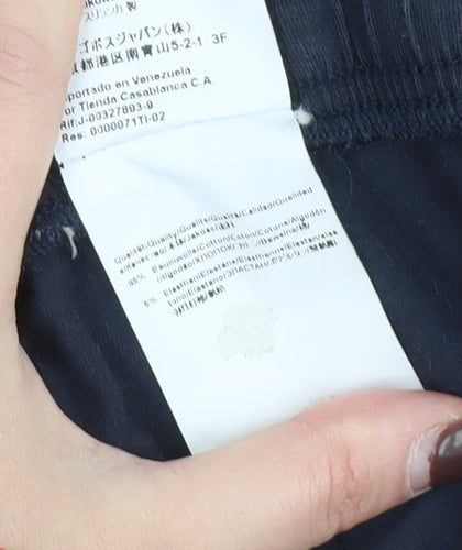 BOSS Men's Navy Blue Cotton Blend Sweat Shorts L Drawstring Waist