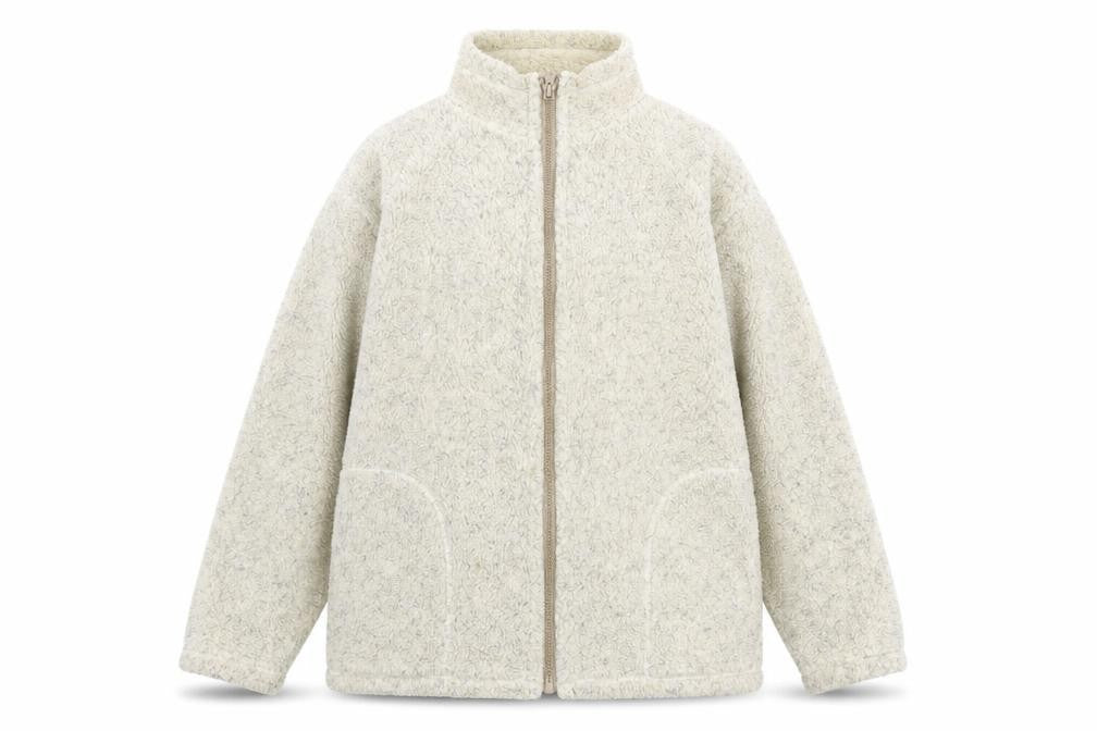 Front view of St Bernard Women’s Beige Fleece Zip Jacket, size UK 10-12