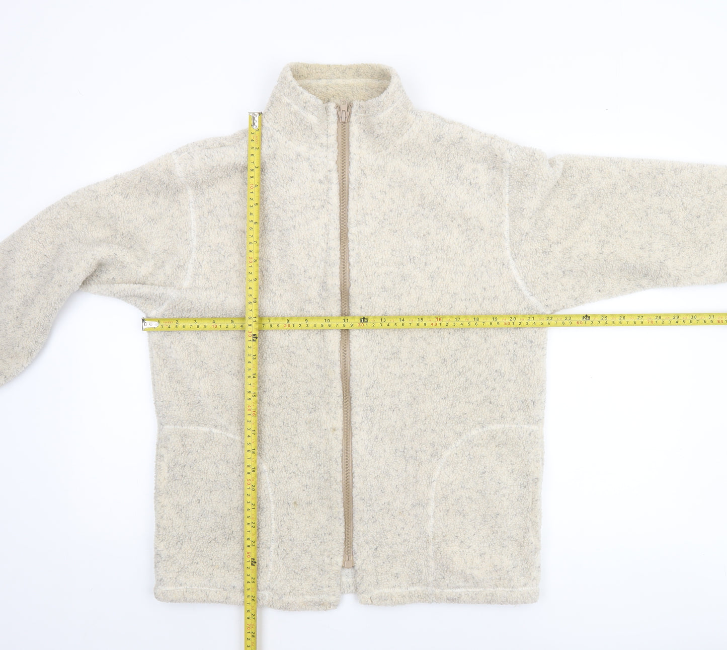 St. Bernard Women’s Beige Fleece Zip Jacket Size 10-12