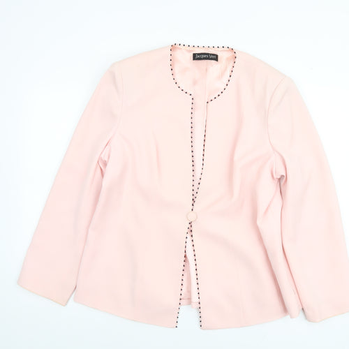 Jacques Vert Women Pink Lined Single-Breasted Suit Jacket UK 18