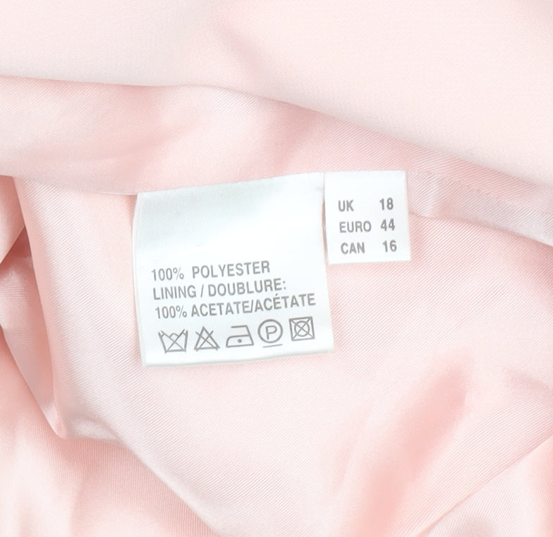 Jacques Vert Women Pink Lined Single-Breasted Suit Jacket UK 18