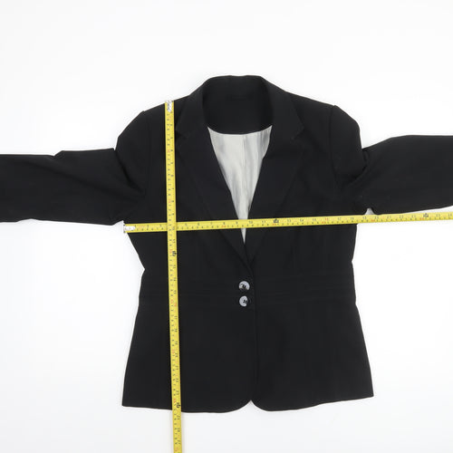 New Look Women Black Blazer Jacket UK 14 Regular Fit Tailored Workwear
