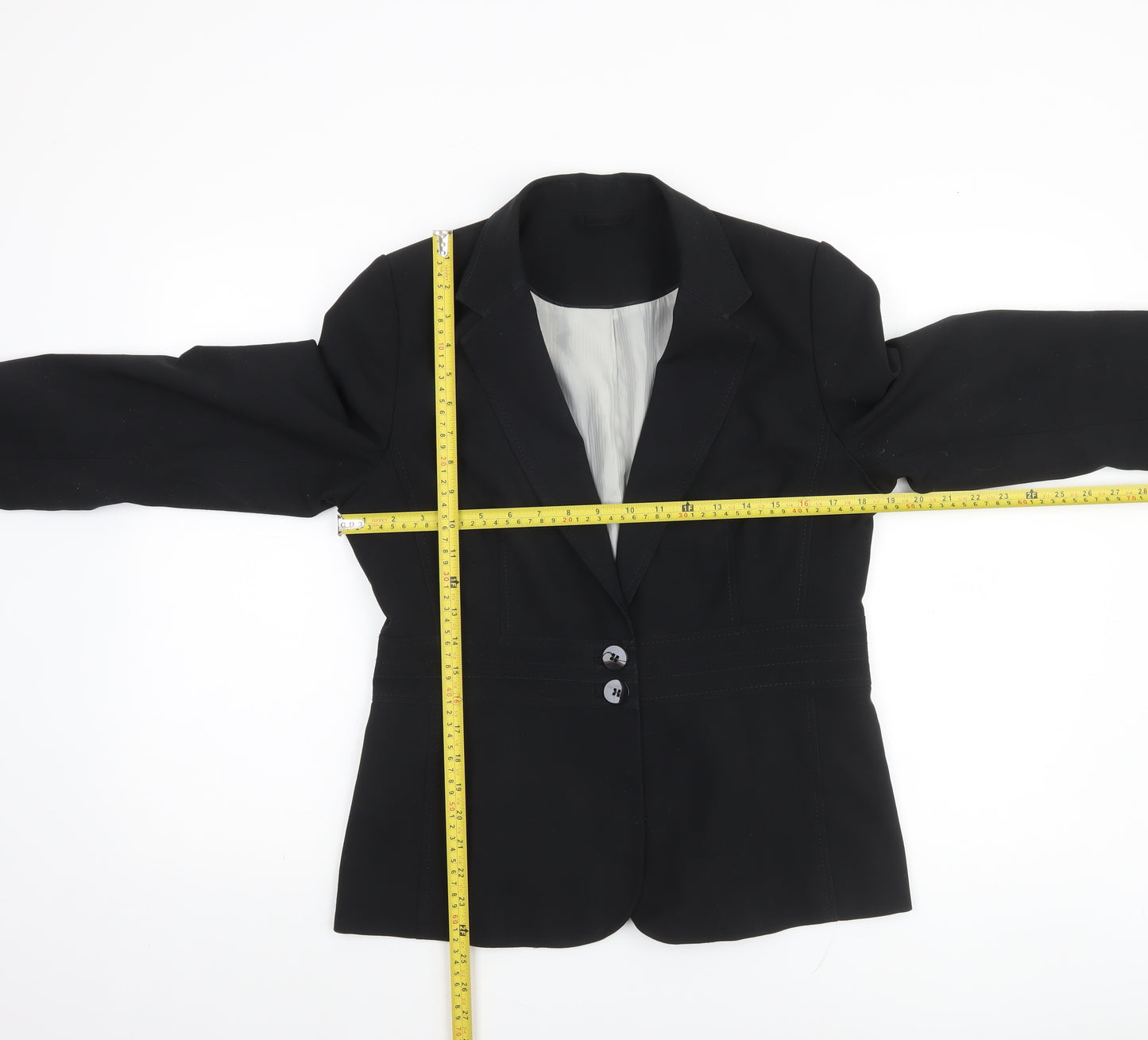 New Look Women Black Blazer Jacket UK 14 Regular Fit Tailored Workwear