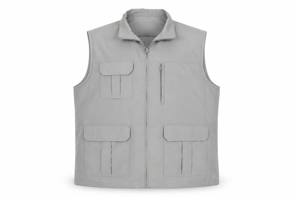 Front view of Premier Man Men's Grey 2XL Polyester Bodywarmer Waistcoat