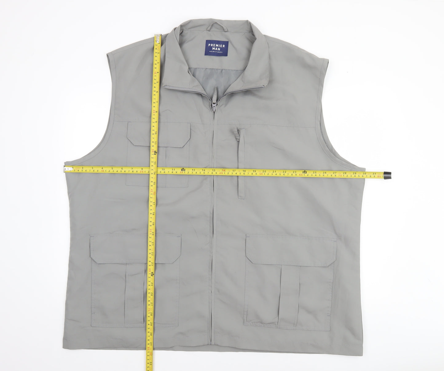 Premier Man Men's Grey 2XL Polyester Bodywarmer Waistcoat