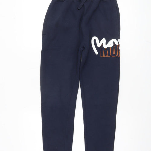 Money Boys Blue Jogger Trousers 13 Years Elastic Waist Fleece Lined