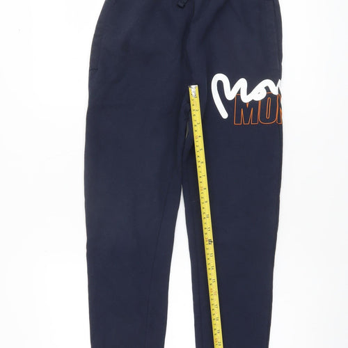Money Boys Blue Jogger Trousers 13 Years Elastic Waist Fleece Lined