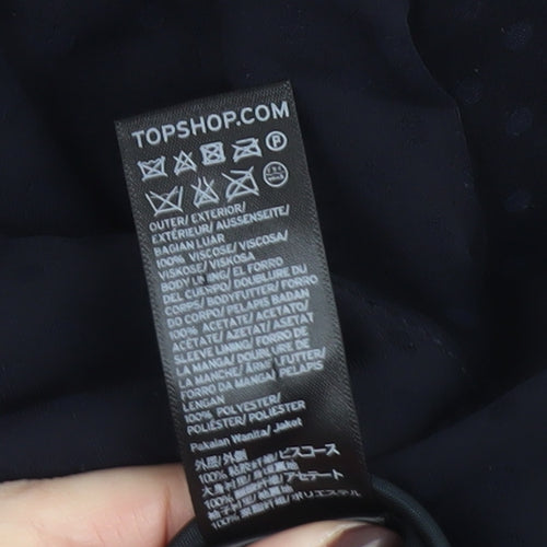 Topshop Womens Blue Double-Breasted Shawl Blazer Size 12