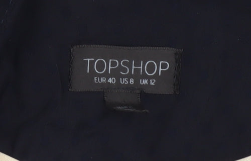 Topshop Womens Blue Double-Breasted Shawl Blazer Size 12