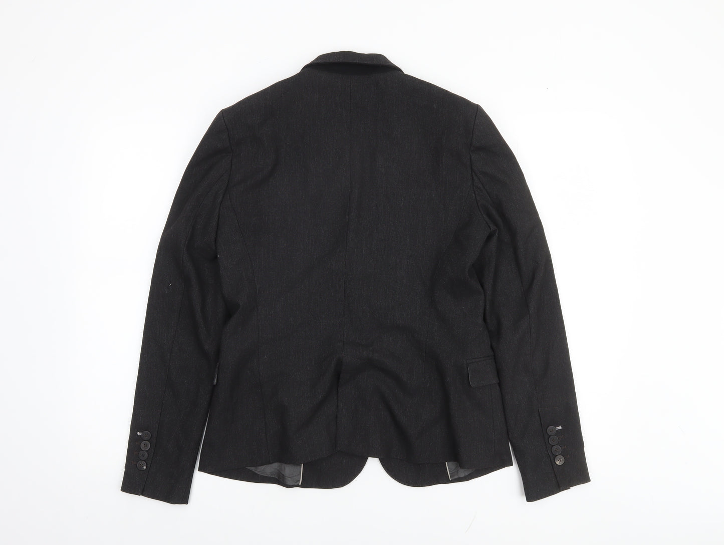 Zara Basic Women Black Size 12 Single-Breasted Blazer
